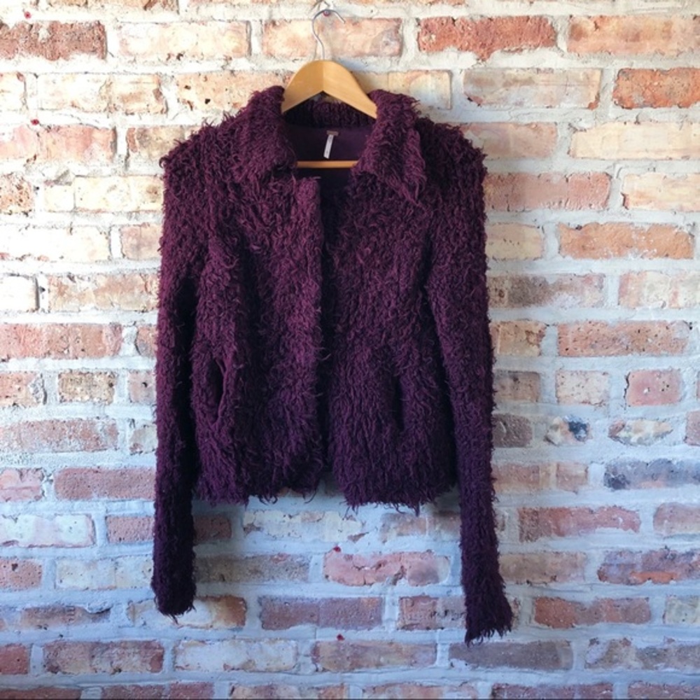 Free People Sweet Disposition Shaggy Jacket Sz S